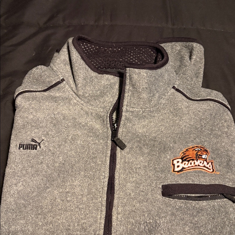 Puma Heather Gray Jacket vest with Oregon State Beavers Emblem